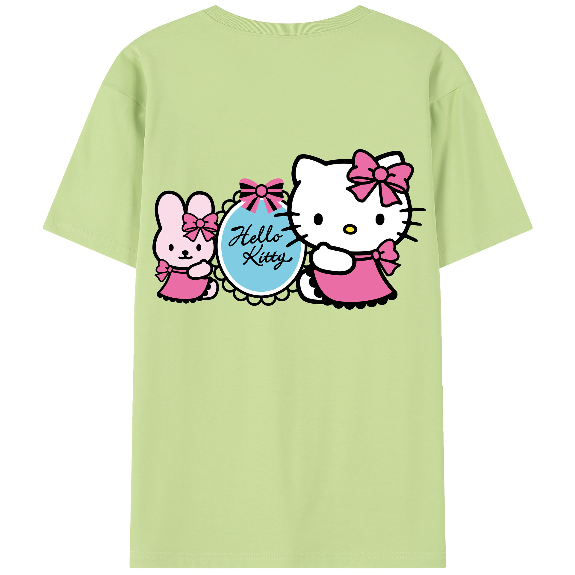 （画像用） Hello Kitty ハローキティ 綿100％半袖Tシャツ（背面プリント）